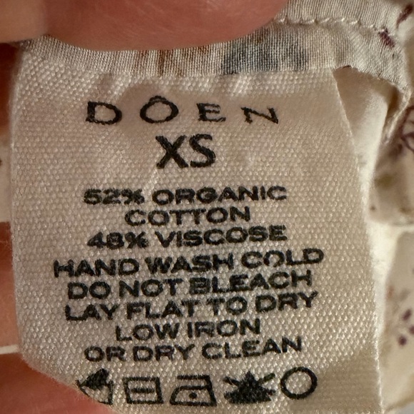 Doen Floral Puff-Sleeve Peasant Top - Cream size XS - Picture 3 of 3